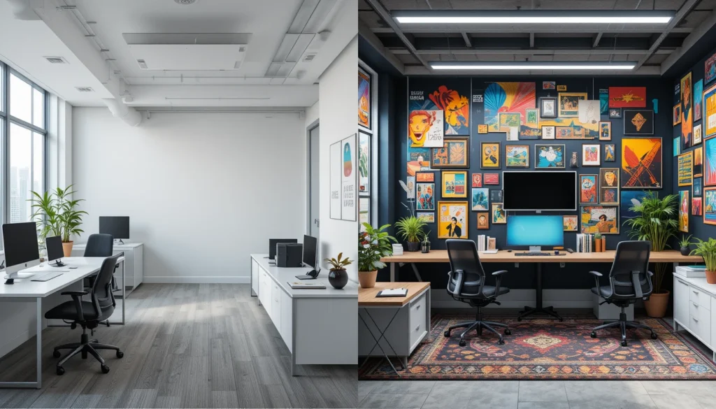 Minimalist vs Themed Office Interior